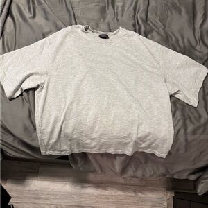H&M Light Grey Short Sleeve Loose Fit T-Shirt